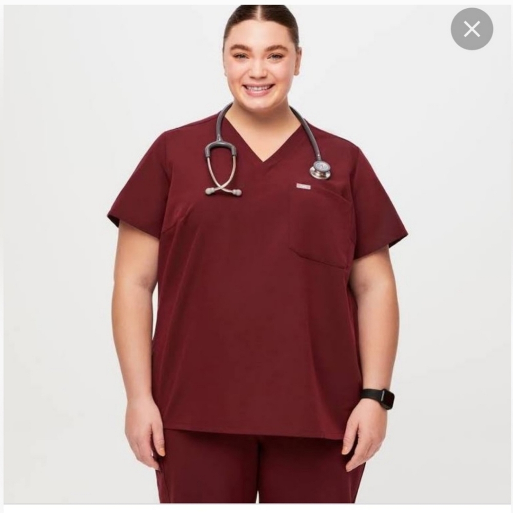 Womens burgundy scrubs